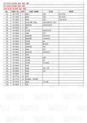 1R-7737 E120B محول على نوع الحفرة محرك السفر المقلل مع كتالوج الألوان المخصصة