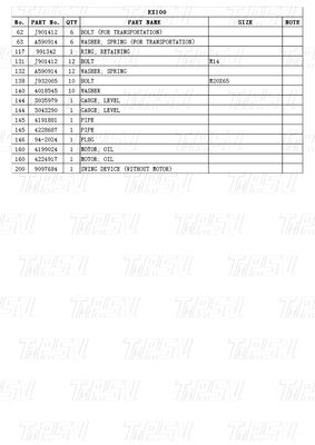محركات الحفر المتحركة المقللة لـ HITACHI Excavators Catalog EX100 9097684