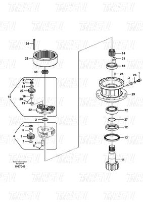 EC140B الحفرة الكوكبية الحد من التأرجح للفولفو الكتالوج VOE14507900