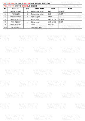 VOE14541069 أجهزة تخفيف التأرجح الممتازة لشركة فولفو EC210B Catalog