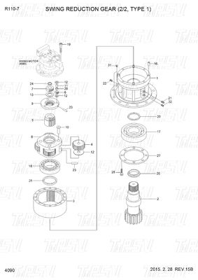 R110-7 الأسود OEM الحفرة المتحركة المتحركة المتحركة الكتالوج 31N4-10140