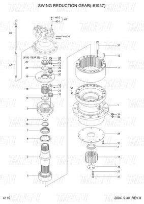 R210-7 هيونداي حفرة علبة التروس المتحركة كتالوج 31N6-10150 المكثف الكوكبي