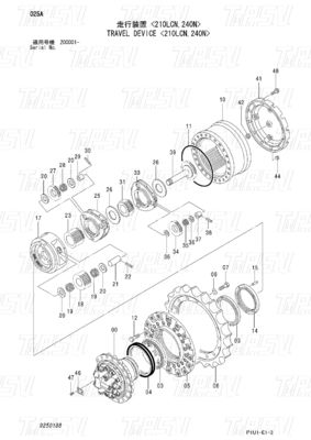9250188 9269199 الألوان المخصصة ZX200-3 الحفرة السفر المحرك النهائي الكتالوج المحرك