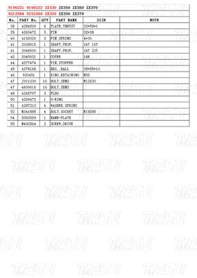 الحفرة الأسود ZX330 ZX350 ZX360 ZX370 سفر محرك القيادة الكتالوج محرك هيدروليكية وحدة 9190221 9190222 9212584 9232360