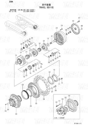 الحفرة الأسود ZX330 ZX350 ZX360 ZX370 سفر محرك القيادة الكتالوج محرك هيدروليكية وحدة 9190221 9190222 9212584 9232360