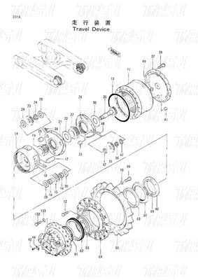 EX220-2 الكوكبية المكثفة الحفرة سفر محرك الكتالوج 9091682 9116394 9116395