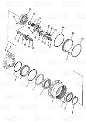 20N-60-41205 20N-60-31200 محول على PC15-1 محرك محرك الحفر النهائي مع المكسرات الكوكبية
