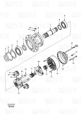 SA8230-27000 EC360 كتالوج محرك الدفع المتحرك للحفر الأسود اللون