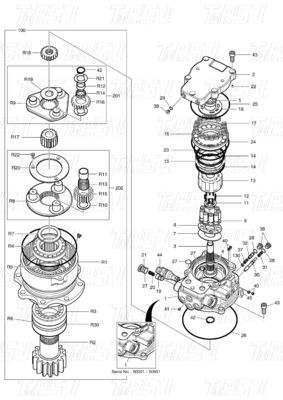 130426-00031 DX60R الحفرة الدفع المتحرك الكتالوج الأسود المصنع اللون الهيدروليكية الدفع المتحرك الدفع المتحرك