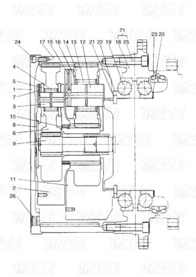 الكوكبية 401-00005A DX420 الحفرة سفر محرك الكتالوج مع محرك الدفع الهيدروليكي