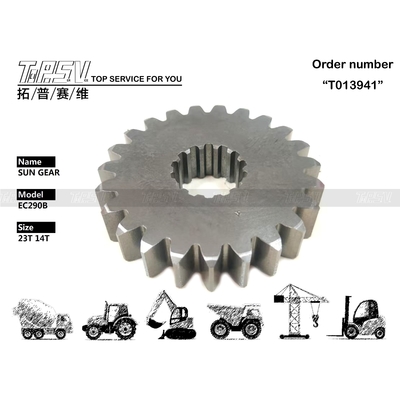 SA7117-38371 ترس شمس المرحلة الأولى لآلية السفر في حفارة فولاذية عالية المتانة EC290B، قابل للتخصيص وبأحجام متينة
