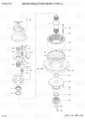 Good price 31Q9-19140 R330-9 حفرة الدفع المتحرك الكتالوج علبة التروس للحركات الهيدروليكية الانترنت